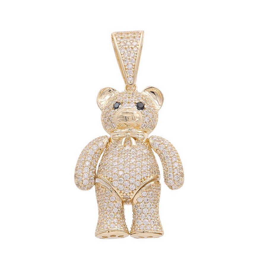 Yellow Gold 14K Bear Pendant With Cz