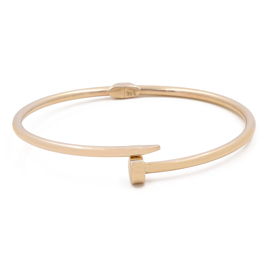 Miral Jewelry 14K Gold Fashion Nail bracelet with a modern design and a clasp closure, displayed on a white background.