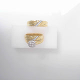 Yellow 10 Karat Bridal 3 Pieces Set Size 7.1 With 0.33Tw Round Diamonds