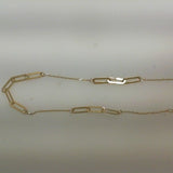 14K Yellow Gold Paper Clip Bracelet – 7"