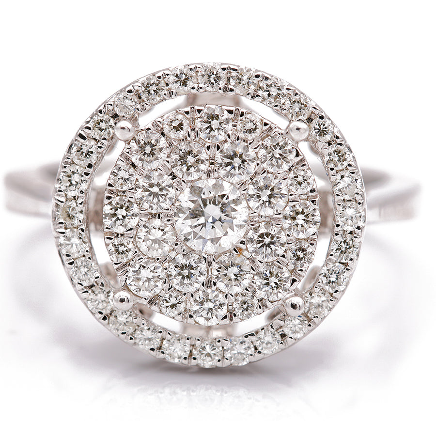 White 14K Halo Diamond Engagement Ring