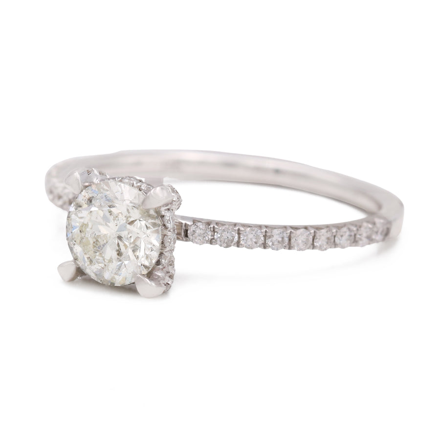 White Gold 14K Round Diamond Bridal Engagement Ring