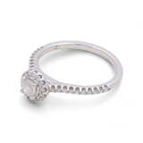 14K White Gold Round Diamond Engagement Ring with 0.25Tw center Round Diamond and Round Diamond