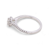 14K White Gold Round Diamond Engagement Ring with 0.25Tw center Round Diamond and Round Diamond