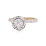 14K Yellow Gold Round Engagement Ring with Rounds Diamonds Miral Jewelry