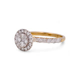 14K Yellow Gold Round Engagement Ring with Rounds Diamonds Miral Jewelry