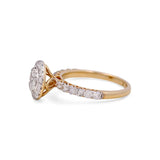 14K Yellow Gold Round Engagement Ring with Rounds Diamonds Miral Jewelry