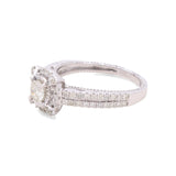 14K White Gold Round Diamond Engagement Ring with 1.00Tw Round  Diamonds