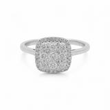10K White Gold Square Diamond Engagement Ring with 0.50Tw  Round Diamonds