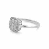 10K White Gold Square Diamond Engagement Ring with 0.50Tw  Round Diamonds