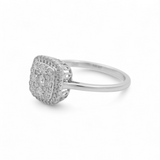10K White Gold Square Diamond Engagement Ring with 0.50Tw  Round Diamonds