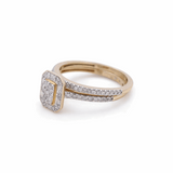 10K Yellow Gold Moderm Diamond Bridal Set Ring with 0.50Tw Baguette and Round Diamonds