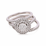 14K White Gold Round Diamond Bridal Set Ring with 0.75Tw Round Diamonds