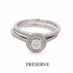 14K White Gold Round Diamond Bridal Set Ring with 0.50Tw Round Diamonds and 0.25Tw Round Diamonds