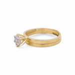 10K Yellow Gold Classic Diamond Bridal Set Ring with 0.16Tw  Round Diamonds