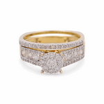 10K Yellow Gold Nicole Lds Diamond Bridal Set Ring with 1.00Tw  Round Diamonds