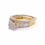 10K Yellow Gold Nicole Lds Diamond Bridal Set Ring with 1.00Tw  Round Diamonds