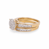 14K Yellow Gold Soleil Diamond Bridal Set Ring with 1.00Tw  Round Diamonds