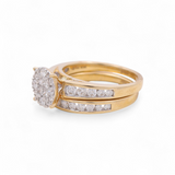 14K Yellow Gold Soleil Diamond Bridal Set Ring with 1.00Tw  Round Diamonds