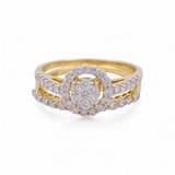 14K Yellow Gold Round Diamond Bridal Set Ring with 0.87Tw  Round Diamonds