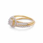 14K Yellow Gold Round Diamond Bridal Set Ring with 0.87Tw  Round Diamonds