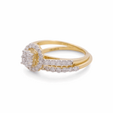 14K Yellow Gold Round Diamond Bridal Set Ring with 0.87Tw  Round Diamonds