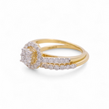 14K Yellow Gold Round Diamond Bridal Set Ring with 0.87Tw  Round Diamonds