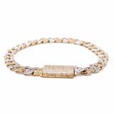 10K Men's Two Tone White/Yellow Marine Diamond Bracelet with 4.00 Tw Round Diamonds - Miral Jewelry