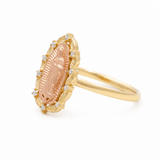 10K Two Tone Rose/Yellow Gold Guadalupe Fashion Women's Ring - Miral Jewelry