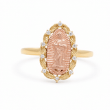 10K Two Tone Rose/Yellow Gold Guadalupe Fashion Women's Ring - Miral Jewelry