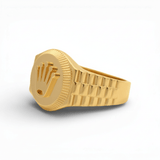 10k Two Tone White/Yellow Gold Crown Fashion Men's Ring - Miral Jewelry