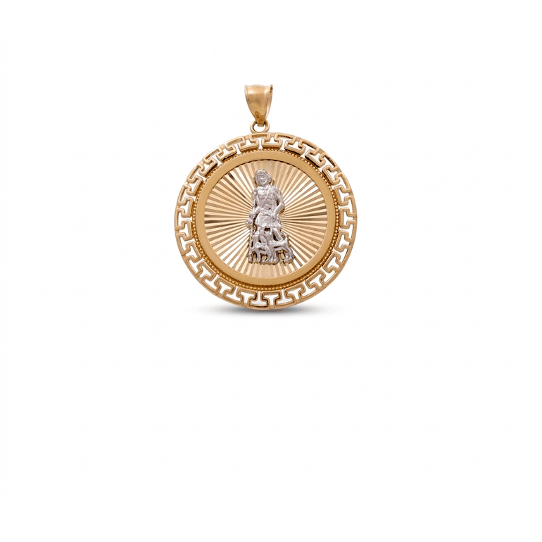 10K Two-Tone Gold San Lázaro Medal Pendant