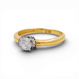 10K Two Tone White/Yellow Gold Engagement with CZ Fashion Women's Ring - Miral Jewelry