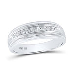 10K White Gold Band Diamond Wedding Band with 0.25Tw Rounds Diamonds - Miral Jewelry