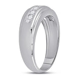 10K White Gold Band Diamond Wedding Band with 0.50Tw Rounds Diamonds - Miral Jewelry
