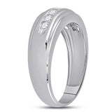 10K White Gold Band Diamond Wedding Band with 0.50Tw Rounds Diamonds - Miral Jewelry