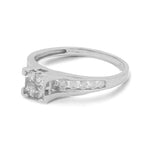 10K White Gold Bridal Woman Ring with Diamonds - Miral Jewelry