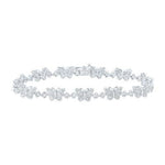 10K White Gold Butterflies Diamond Women's Bracelet with 2.00Tw Round Diamonds - Miral Jewelry