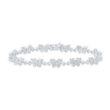 10K White Gold Butterflies Diamond Women's Bracelet with 2.00Tw Round Diamonds - Miral Jewelry
