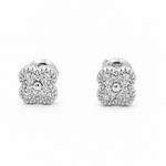10K White Gold Clover Diamond Earrings with 0.16Tw Round Diamonds - Miral Jewelry