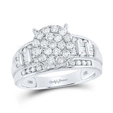 10K White Gold Diamond Fashion Ring with 1.00Tw Baguette and Round Diamonds - Miral Jewelry