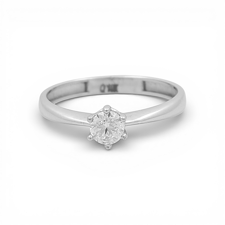 10K White Gold Engagement with CZ Fashion Women's Ring - Miral Jewelry
