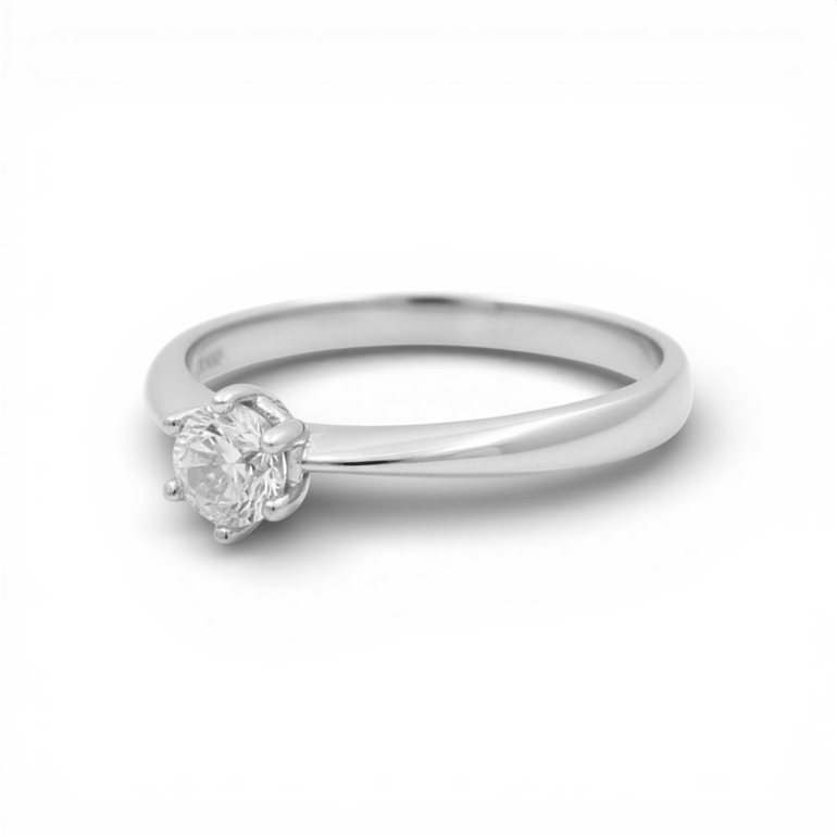 10K White Gold Engagement with CZ Fashion Women's Ring - Miral Jewelry