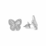 10K White Gold Fashion Butterfly Diamond Women's Earrings - Miral Jewelry