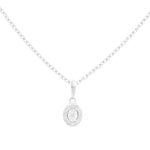10k White Gold Fashion Diamond Necklace 18" with 0.06Tw Round Diamonds - Miral Jewelry