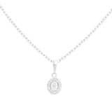 10k White Gold Fashion Diamond Necklace 18" with 0.06Tw Round Diamonds - Miral Jewelry