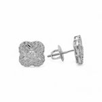 10K White Gold Flower Diamond Women's Earring - Miral Jewelry