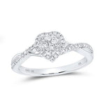 10K White Gold Heart Diamond Fashion Ring with 0.33Tw Round Diamonds - Miral Jewelry