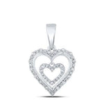10k White Gold Heart Women's Pendant with 0.33Tw Round Diamond - Miral Jewelry