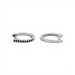 10K White Gold Huggie Earrings with 0.05Tw Round Sapphires - Miral Jewelry